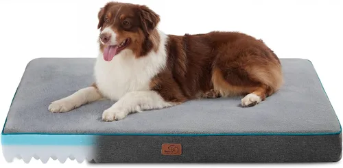 Vista 15 de Bedsure Cama para perros de espuma viscoelástica para perros pequeños, camas ortopédicas para mascotas para jaula con funda extraíble lavable y Gris