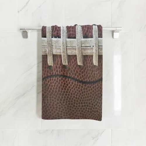 Vista 2 de senya Toalla de baño con cordones de fútbol americano, toallas de mano suaves para baño, spa, gimnasio, deportes, 30 x 15 pulgadas