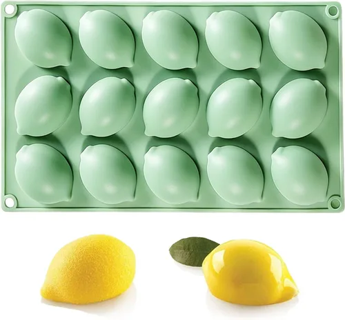 Vista 9 de Molde de silicona de manzana, moldes para pastel de mousse con forma de 15 cavidades