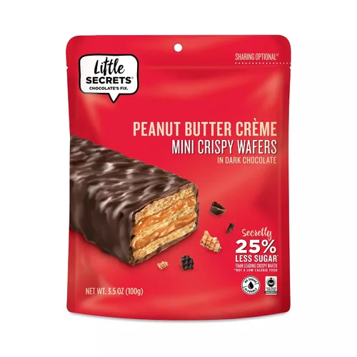 Vista 5 de Little Secrets Obleas Crujientes de Chocolate con Leche 1 Paquete Doble Fabricado en Europa Nada Artificial y Sin Alcoholes de Azúcar Cacao