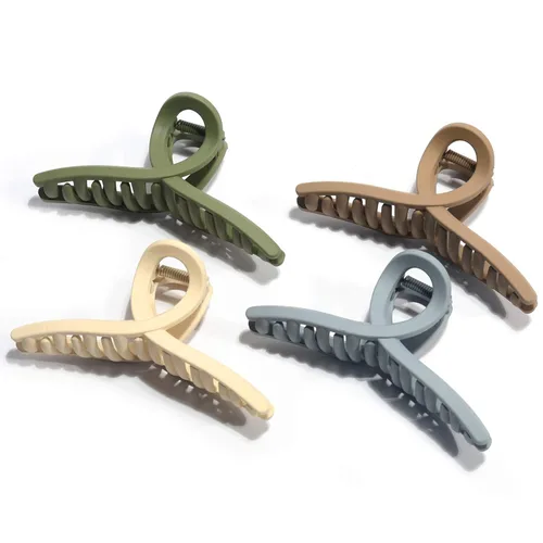 Vista 23 de Pinzas para el cabello grueso, paquete de 4 pinzas de gelatina extra grandes para mujeres, accesorios para el cabello de 4.75 pulgadas para mujeres