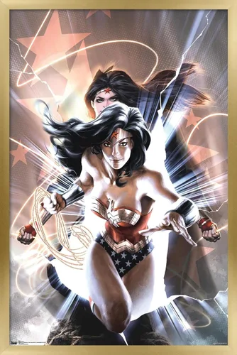 Vista 17 de Trends International DC Comics - Póster de pared de la Mujer Maravilla, 14.725 x 22.375 pulgadas, versión enmarcada de madera de granero