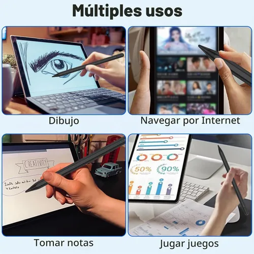 Vista 7 de Lápiz capacitivo para pantallas táctiles iOS y Android, lápiz activo para Samsung, lápices capacitivos digitales inteligentes