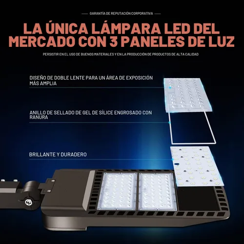 Vista 2 de Juyace Paquete de 2 luces LED de 300 W para estacionamiento al aire libre