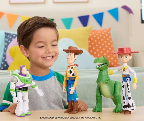 Vista 2 de Mattel Figuras de acción de Toy Story de Disney y Pixar de 7 pulgadas, personajes clave de escala de juego, 8 articulaciones más posables con diseño