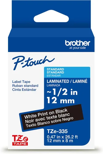 Vista 5 de Cinta laminada Brother Negro sobre Transparente, 6 mm (Tze111)