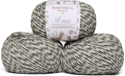 Vista 69 de Juego de 6 madejas de 100% lana de alpaca bebé (10.58 oz) de peso DK, fabricadas en Perú, celestial suave y perfecto para tejer y hacer ganchillo