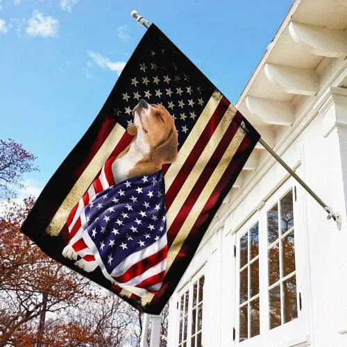 Vista 14 de Bandera Americana - Divertido Perro Pastor Alemán Bandera Americana TQN2748F, 3x5 pies. Bandera - Banderas de EE. UU. Poliéster Premium - Bandera