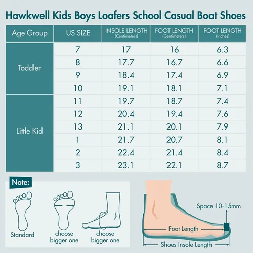 Vista 7 de Hawkwell Mocasines para niños, estilo informal, para la escuela (tallas chicas)