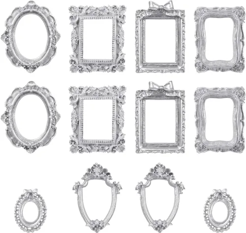 Vista 3 de 12 pcs Mini Vintage Resin Picture Frame (Gold)