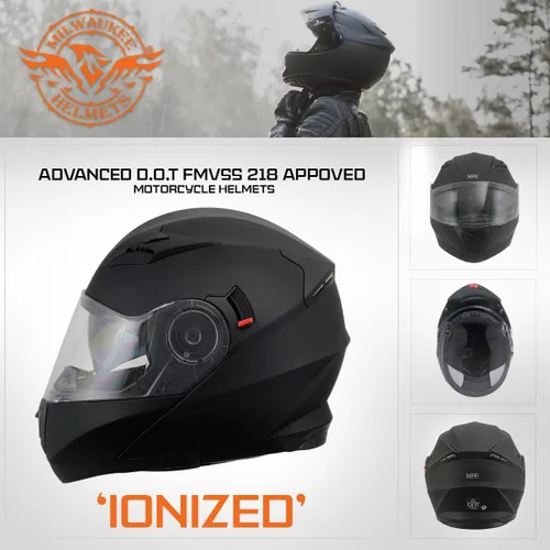 Vista 7 de Milwaukee Helmets Avanzados cascos modulares de motocicleta de cara completa para motorista con visera desplegable - XS