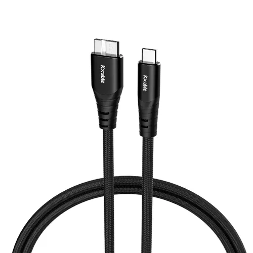 Vista 8 de Cable USB para disco duro de 1 pie (paquete de 2), cable USB A a Micro B 3.0, compatible con Western Digital WD My Passport, Toshiba, Seagate, SSD