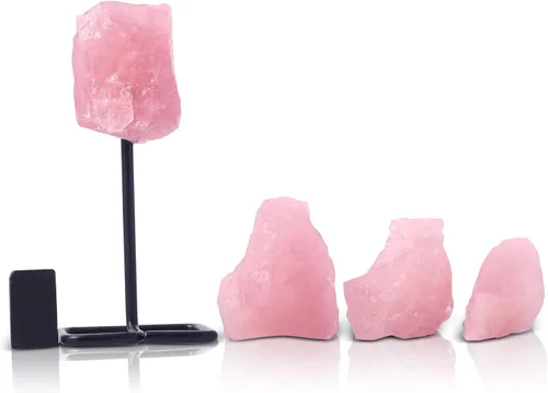Vista 12 de Juego de 5 regalos de cristal de horóscopo de acuario, signo del zodiaco, angelita y piedras ásperas naturales con chip de protección de shungita