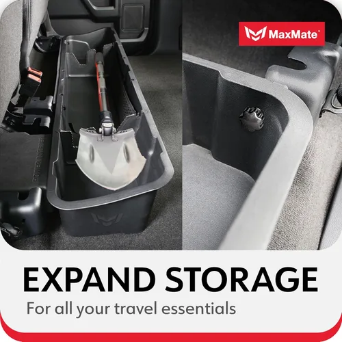 Vista 5 de MaxMate Caja de almacenamiento para debajo del asiento compatible con Ford F-150 2015-2026; F-250 F-350 SD Supercrew Cab 2017-2026, organizador