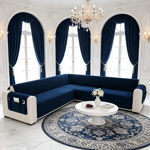 Vista 21 de Fundas de sofá seccionales impermeables en forma de L para sofá seccional Velvet, Soft, Thick, Non Slip Straps, Washable, L Shape, Corner Sofa
