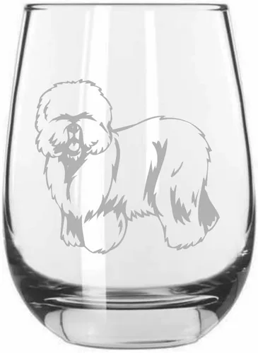 Vista 119 de Shar Pei (chino) - Vaso de vino sin tallo grabado para perro, 15.25 onzas