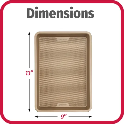 Vista 5 de GoodCook BestBake - Bandeja para hornear rectangular antiadherente de bronce de 9 x 13 pulgadas, acero al carbono texturizado, resistente a