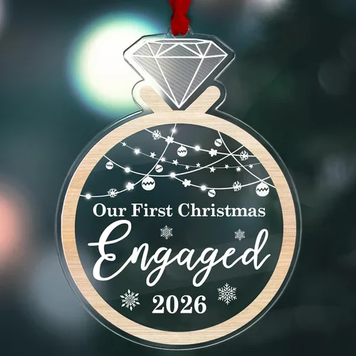 Vista 8 de Ornamento de Vidrio para el 50º Aniversario de Bodas – Elegante Decoración de Árbol de Navidad de Vidrio Transparente y Regalo Conmemorativo
