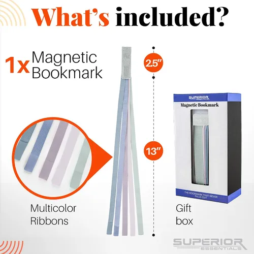 Vista 2 de Superior Essentials Marcapáginas magnético de múltiples cintas bíblicas con iniciales en relieve personalizables, cinta bíblica adjuntable