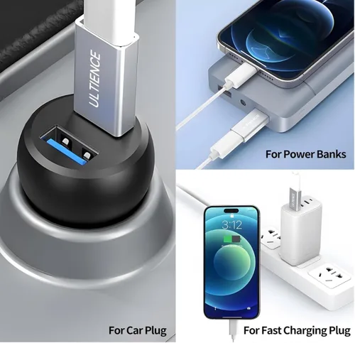 Vista 8 de [10 Gbps] Adaptador A a C de alta velocidad con cable USB a USB C, hembra - Carga rápida de 60 W y transferencia de datos compatible con laptop, PC