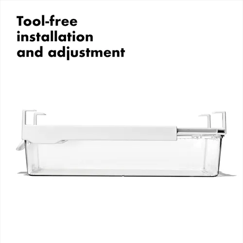 Vista 4 de Cajón de almacenamiento debajo del estante del refrigerador OXO Good Grips de 14 pulgadas - para carnes delicadas, queso, productos y más