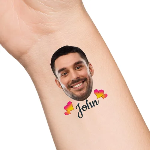 Vista 25 de Tatuajes temporales personalizados con texto de nombre, tatuaje temporal personalizado con logotipo fotográfico para adultos, parejas, mujeres