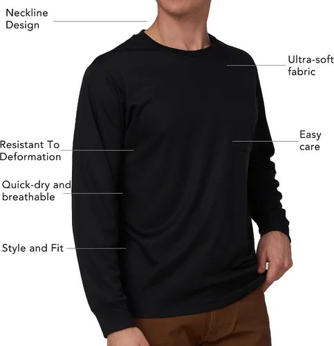 Vista 3 de A-SAFETY Playera de manga larga de seguridad de alta visibilidad, personalizable con logotipo (XS-6XL)