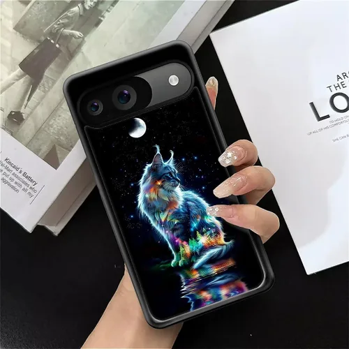 Vista 1362 de Compatible con Google Pixel 4A 5G Mobile Case Creative Acrylic Panel trasero Silicona Protección Grip especialmente diseñado para Google Pixel 4A 5G