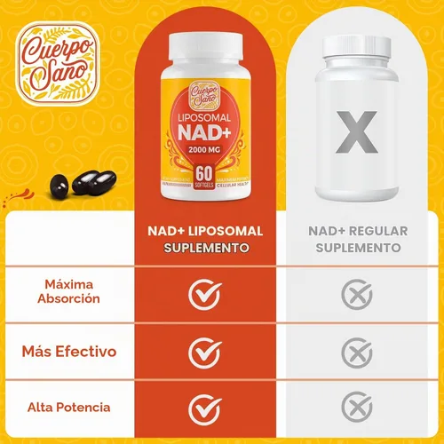 Vista 5 de Suplemento NAD de 2000 MG, NAD+ liposomal con alta absorción, más eficiente que la ribósido de nicotinamida, suplemento potenciador puro y Plus