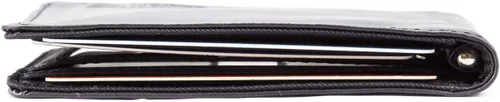 Vista 6 de Big Skinny Cartera delgada de cuero Acrobat con clip para dinero, con capacidad para hasta 20 tarjetas