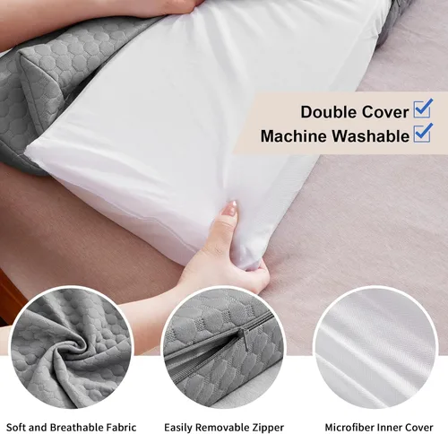 Vista 6 de EUHAMS Almohada de Cuña para Cama Tamaño Twin - Relleno de Hueco de Cama Cuña de Colchón Almohada de Cabecera - Llena el Hueco (0-7") Entre