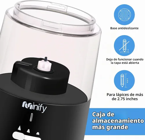 Vista 7 de Sacapuntas eléctrico, sacapuntas de lápiz, hoja resistente recargable con batería, sacapuntas para lápices de colores de 6-8 mm, parada automática