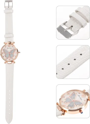 Vista 5 de Reloj de pulsera para mujer reloj analógico Q-uartz con esfera de mariposas para mujer