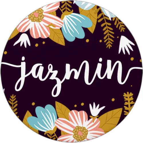 Vista 3 de First Name PACH422 Jazmin & Pink Blue & Yellow Flowers - PopSockets Grip and Stand for Phones and Tablets