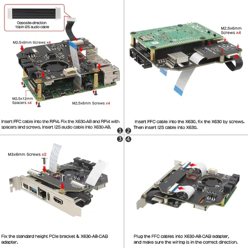 Vista 7 de Geekworm Versión KVM-A8 PCIe para Raspberry Pi 4 Modelo B KVM sobre IP Soporte KVM V3 PoE ATX Video CSI