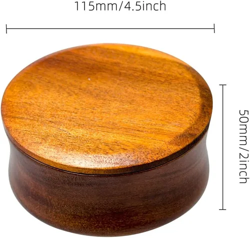 Vista 7 de Grandslam Tazón de madera para afeitar con tapa Jabón de afeitar para Marrón