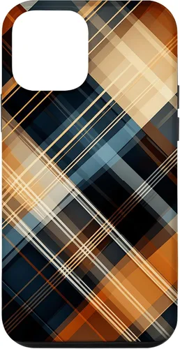 Vista 16 de Navy Black and Orange Plaid Halloween Fall Autumn Pumpkins Case for iPhone 17