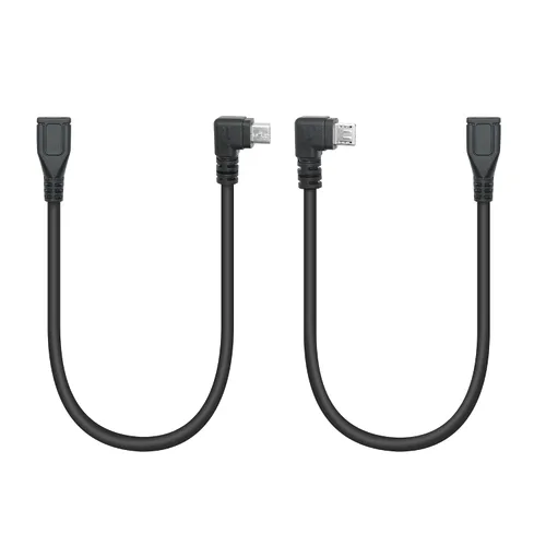 Vista 9 de Cable de extensión micro USB corto de 9 pulgadas, 90 grados de ángulo izquierdo y recto micro USB macho a hembra de 5 pines de datos de carga