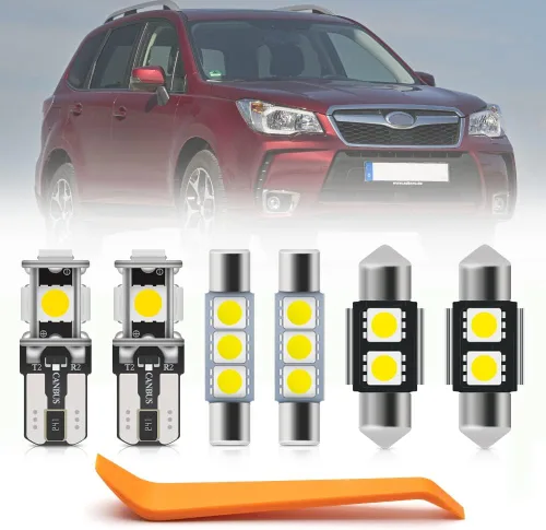Vista 10 de nsautolighting 8 piezas de bombillas LED interiores blancas para Subaru Forester 2009 2010 2011 2012 2013 Luces de mapa, puerta, maletero, placa