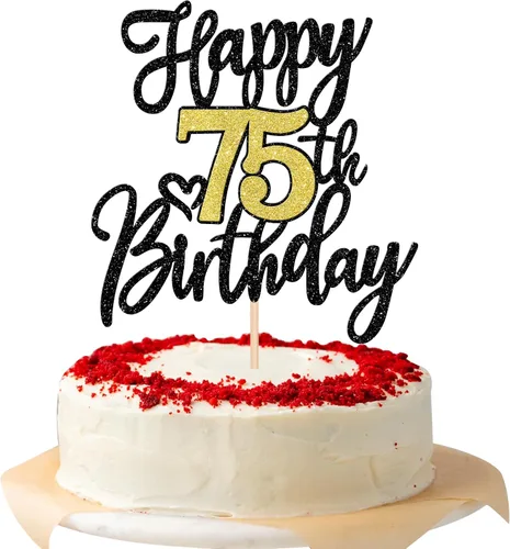 Vista 18 de 1 PCS Decoración para Pastel Feliz Cumpleaños Número 10 Negro Dorado con Purpurina Brindis por 10 Años Selección de Pastel de Cumpleaños 10 Fabuloso