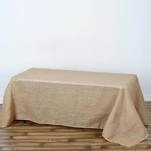 Vista 41 de Efavormart Mantel Redondo de Arpillera Sintética de Yute Natural de 90 Pulgadas - Cubierta de Mesa Rústica Boho Chic Estilo Granja para Navidad