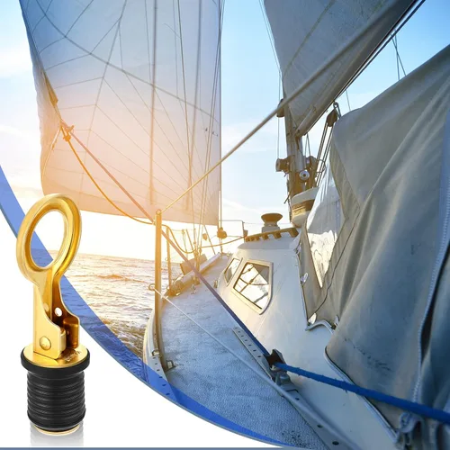 Vista 6 de Amyhill 4 Pcs Boat Plugs Snap Handle Boat Plugs for 1 Inch Diameter Marine Drain Twist Metal Rubber Accessories for Lifeboats Fishing Boats Ferries