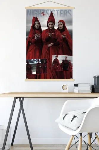 Vista 5 de Trends International Star Wars: Ahsoka - Póster de pared de Nightsisters, 22.37 x 34.00 pulgadas, paquete de impresión premium y colgador de madera