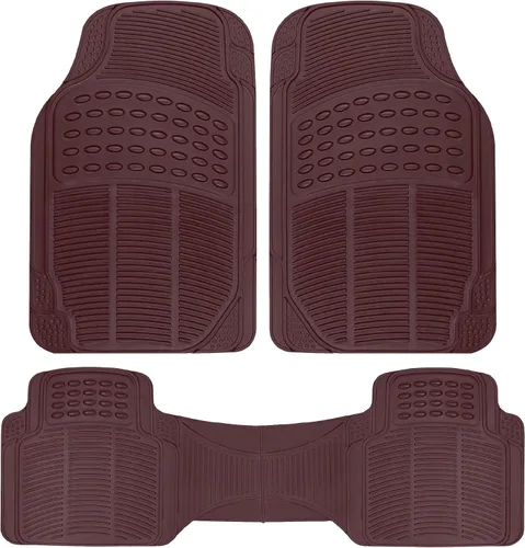 Vista 10 de BDK ProLiner Alfombrillas para automóvil, camiones, SUV, 2 piezas para todo tipo de clima con diseño de ajuste universal, tapetes duraderos con Beige