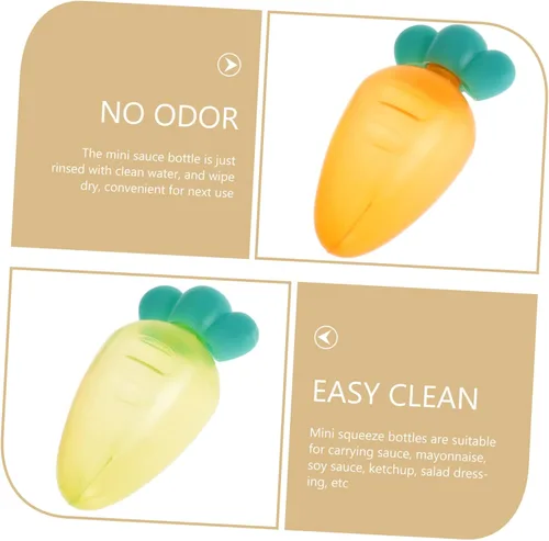 Vista 4 de YARNOW 6 recipientes de aderezo, mini recipientes de plástico para apretar, accesorios de caja Bento para mini caja Bento para Kawaii Bento Box Sub
