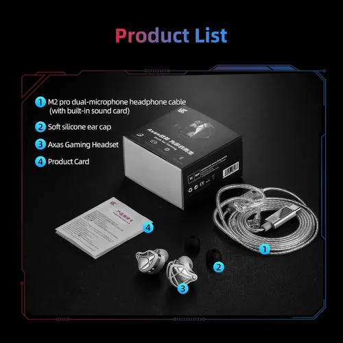 Vista 8 de KZ Axas - Auriculares USB-C para juegos con micrófono, FPS IEM, 4 modos DSP Negro