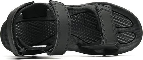 Vista 6 de Artlea Sandalias de cuero para hombre con punta abierta, sandalias de senderismo para exteriores, sandalias deportivas de verano de EE. UU. 7.5-13