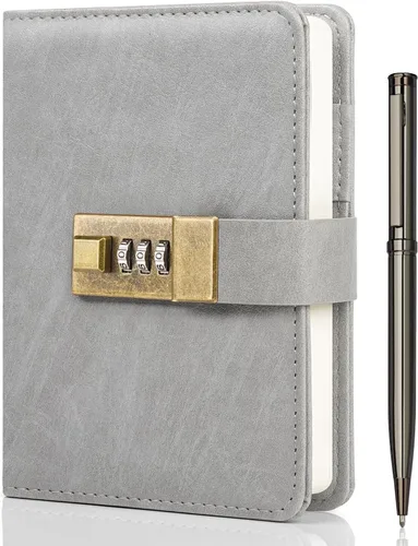 Vista 11 de WEMATE Diario con Cerradura, Diario con Cerradura, Cuaderno de Contraseña, Bolígrafo y Caja de Regalo - Perfecto para Hombres y Mujeres - 4.3X Negro