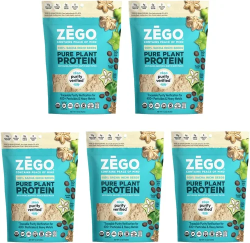 Vista 8 de ZEGO Proteína orgánica 100% de semillas de sacha Inchi, pureza probada para 500 toxinas/metales pesados/glifosato, libre de alergias y gluten, sin