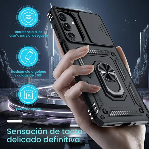 Vista 7 de Janmitta Funda compatible con Samsung Galaxy A16 5G/4G con Cubierta Deslizante Integrada para Lente de Cámara + Protector de Pantalla + Soporte
